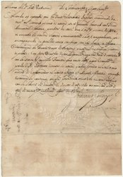 Autograph letter from Giacomo Gonzaga to Francesco Venturini