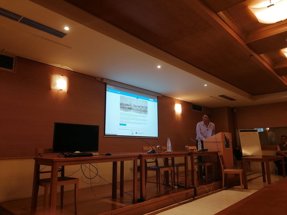 Professor Christos Chalkias, scientific supervisor of the research project, presents the web application.