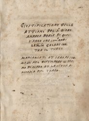 Giustificatione Delle Attioni Del S.r Gioan Andrea Doria ...